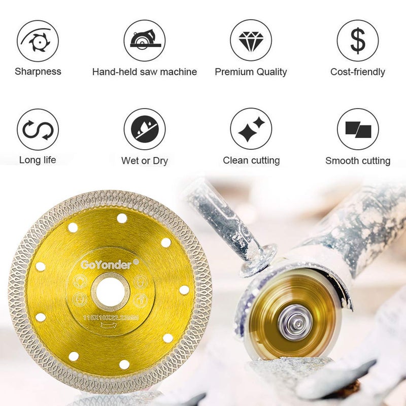 GoYonder 2 Pack 4.5"D115mm Super Thin Diamond Ceramic Saw Blade Porcelain Cutting Blade for Cutting Ceramic Or Porcelain Tile - Image 3